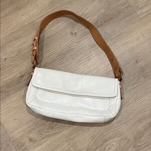 Tommy Hilfiger White and Brown Shoulder Bag